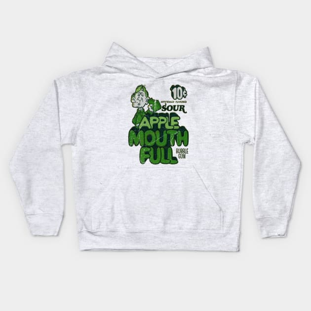 Sour Apple Mouth Full Bubble Gum Kids Hoodie by offsetvinylfilm